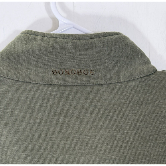 Bonobos Golf 1/4 Zip Slim Fit Pullover Sweatshirt Olive Green Pockets Size Large - Picture 7 of 10